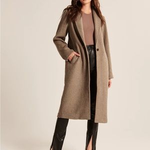 Abercrombie & Fitch Wool-Blend Double Cloth Blanket Coat